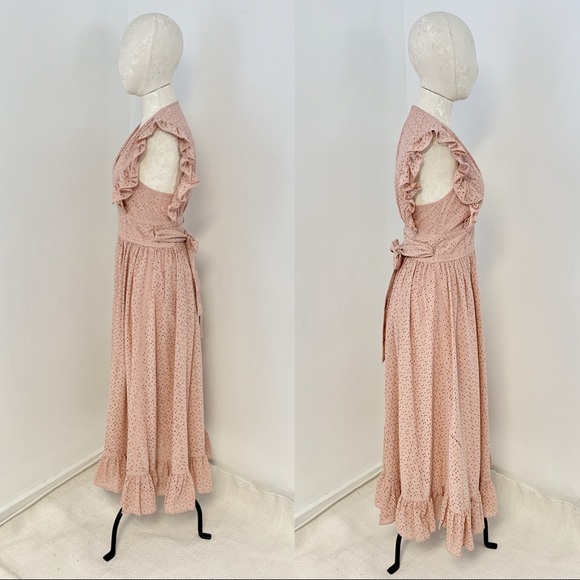 Robert Rodriguez 4 Prairie Lace Eyelet Maxi Dress Valentine’s Day - Picture 4 of 9